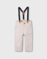 Pantalón Con Tirantes Beige Zippy